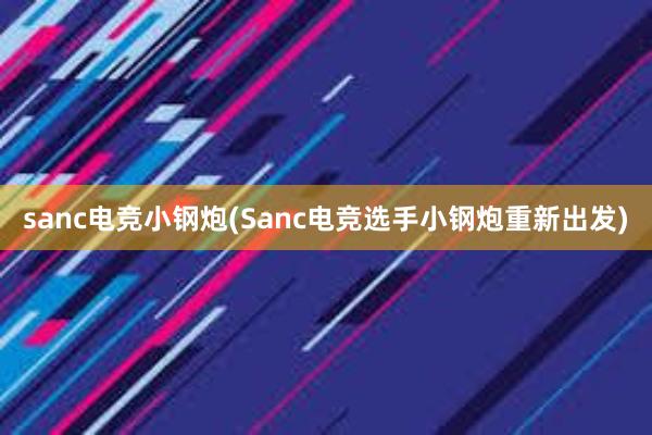 sanc电竞小钢炮(Sanc电竞选手小钢炮重新出发)