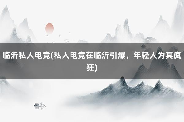 临沂私人电竞(私人电竞在临沂引爆，年轻人为其疯狂)