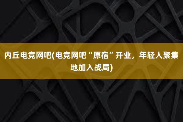 内丘电竞网吧(电竞网吧“原宿”开业，年轻人聚集地加入战局)