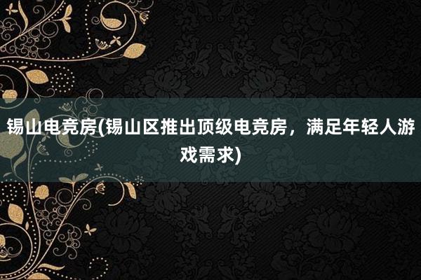 锡山电竞房(锡山区推出顶级电竞房，满足年轻人游戏需求)