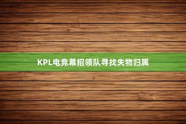 KPL电竞幕招领队寻找失物归属