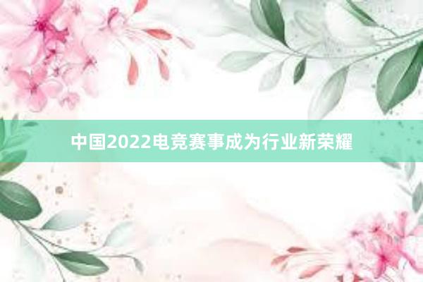 中国2022电竞赛事成为行业新荣耀