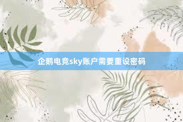 企鹅电竞sky账户需要重设密码