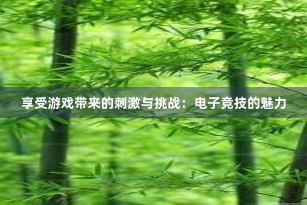 享受游戏带来的刺激与挑战：电子竞技的魅力