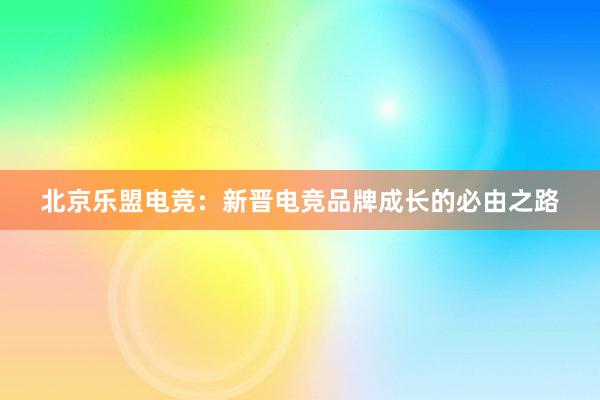 北京乐盟电竞：新晋电竞品牌成长的必由之路