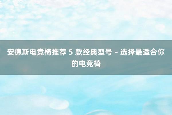 安德斯电竞椅推荐 5 款经典型号 – 选择最适合你的电竞椅