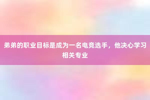 弟弟的职业目标是成为一名电竞选手，他决心学习相关专业