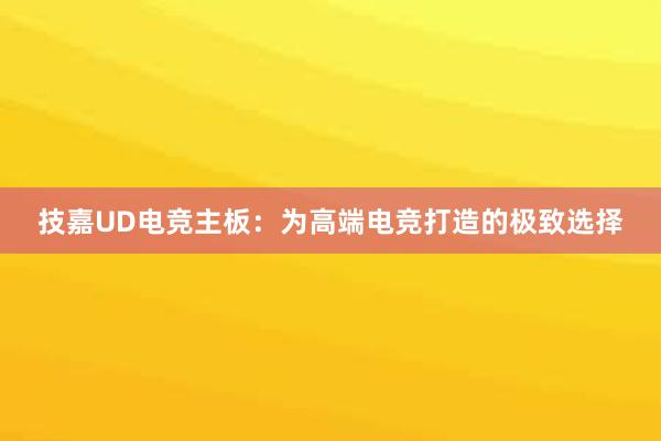 技嘉UD电竞主板：为高端电竞打造的极致选择