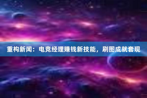 重构新闻：电竞经理赚钱新技能，刷图成就套现