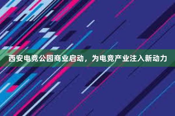 西安电竞公园商业启动，为电竞产业注入新动力